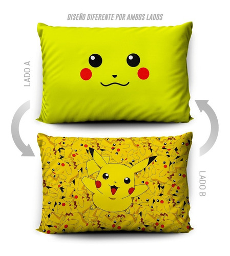 Imagen 5 de 5 de Funda De Almohada Pikachu Pokémon 70x45cm Vudú Love