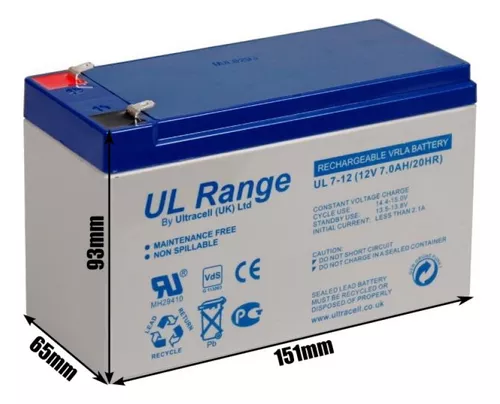 Batería Ultracell AGM 12v 7 Ah para Patinetes