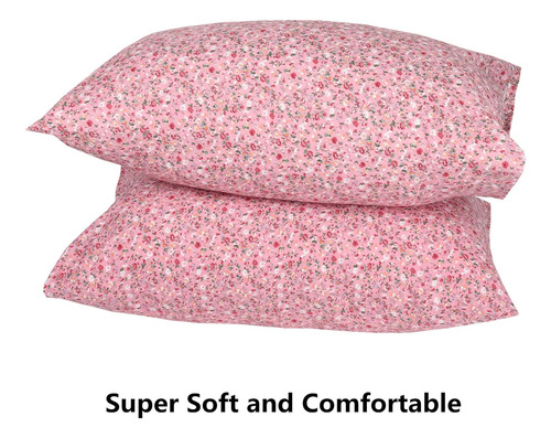 Juego De 2 Fundas De Almohada 100% Algodón, Diseño Fl...