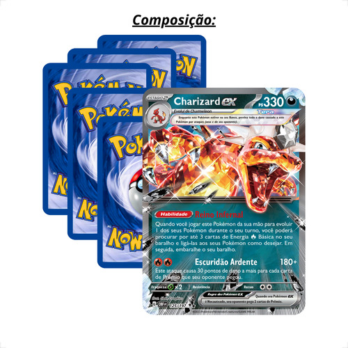 Carta Pokémon Obsidiana Em Chamas 125 Rara Dupla Charizard Ex Pt