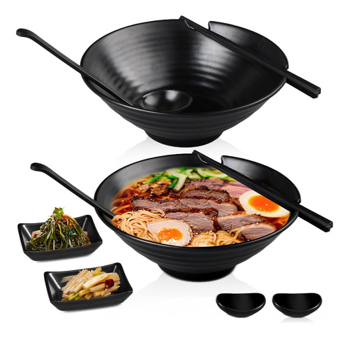 Juego De 2 Cuencos De Ramen Japoneses Sunnyray De Melamin...