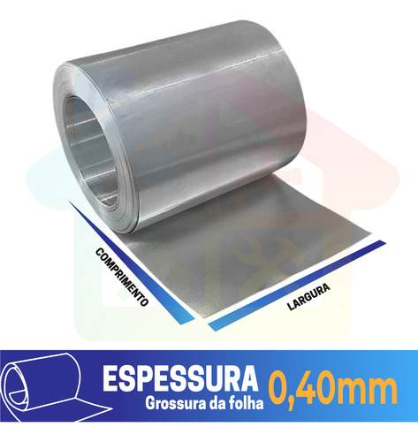 Calha De Alumínio 20cm Com 8m P/ Calha Rufo Telhado