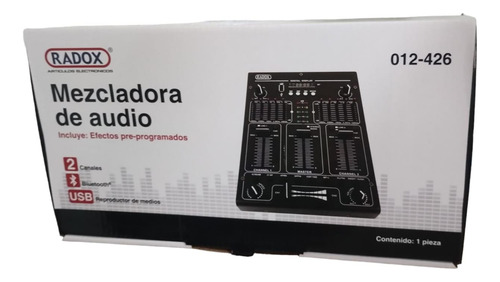 Mezcladora De Audio Radox 012-426 Bluetooth Usb 2 Canales