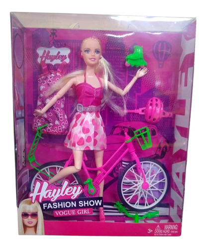 Muñeca  Articulada 30cm Bicicleta Y Rollers  V Crespo