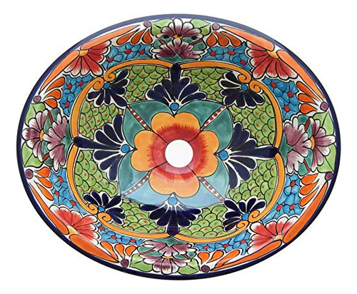 Lavabo Talavera Mexicano Pintado A Mano Mediano 223