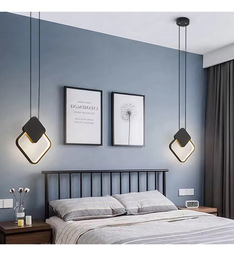 . Lámpara Colgante Led Cuadrada Minimalista Moderna