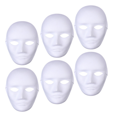 Máscara Sin Pintar, Máscara En Blanco, Manual, 6 Piezas