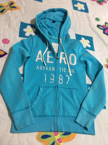 Aeropostale Sudadera Para Dama Talla S/p Azul Agua