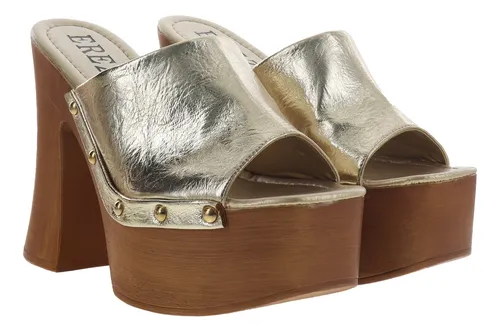 Sandalias De Tac n Estilo Suecos Con Plataforma Mujer Erez