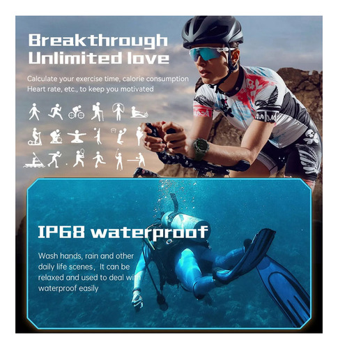 Reloj Inteligente For Hombre Bluetooth Llamadas Deportivo
