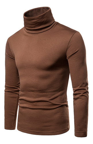 Blusa Casual De Manga Larga Con Cuello Alto Liso Tipo C Para