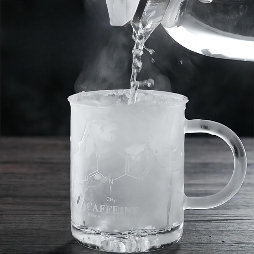 Taza De Café, Taza De Té De Vidrio Con Moléculas Químicas
