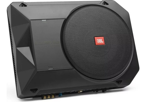 Subwoofer Slim Jbl 8p Amplificado + Kit Cables Para Potencia Color Negro