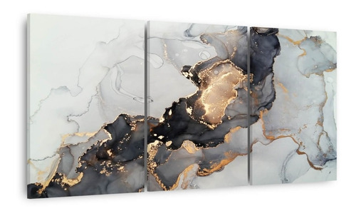 Imagem 1 de 9 de Quadro Abstrato Em Arte Moderno Luxo Decorativo Jogo 3 Peças