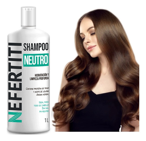 Shampoo Neutro Nefertiti Sin Sal + Limpieza Profunda 1 L