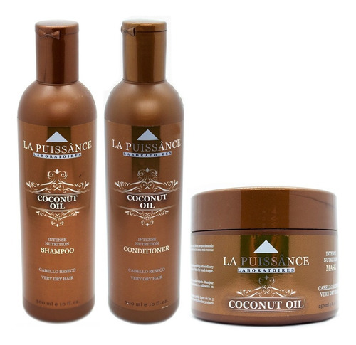 La Puissance Kit Coconut Oil Shampoo Enjuague Máscara 6c