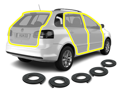 Imagen 1 de 8 de Combo Burletes De Puertas Y Baul Para Volkswagen Suran