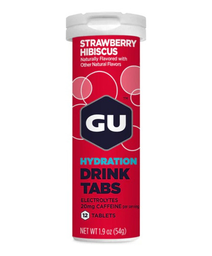Gu Hydration Drink Tabs Sabor Strawberry Hibiscus 8 Pack