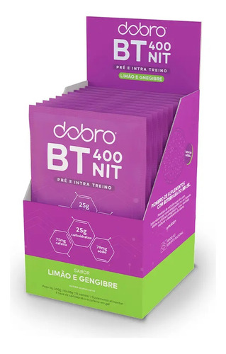 Bt Nitrato Em Pó Com Cafeína 10 Sachê De 30g Cada - Dobro Sabor Limão E Gengibre