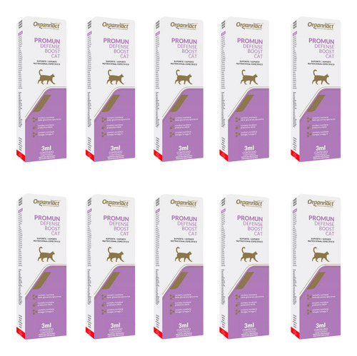 Kit C/ 10un Promun Defense Boost Cat Suplemento Imunidade3ml