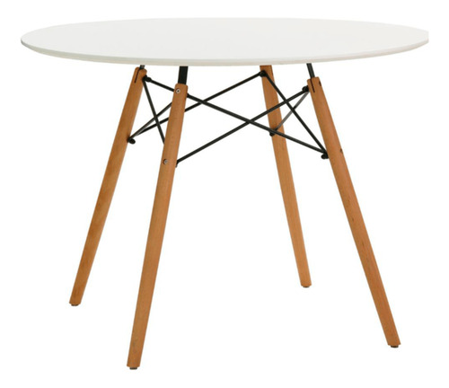 Juego Comedor Mesa Lina De 120cm + 4 Sillas Oslo Tulip Blanco Liso
