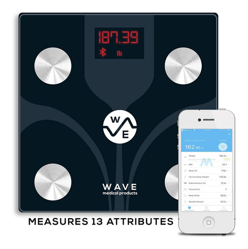 Balanza Digital 13 Metricas Corporales Bluetooth Wave Medica