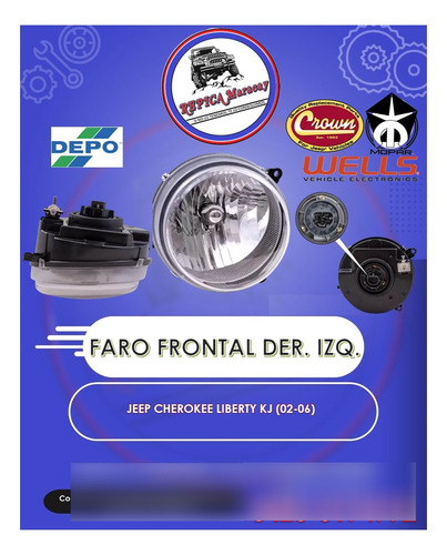 Faro Frontal Derecho Izquierdo Cherokee Liberty (02-06)