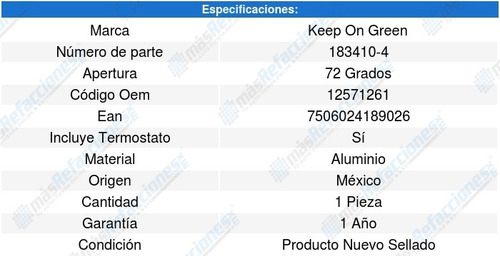 Toma Agua Cadillac Escalade V8 5.3l 02 A 05 Kg 6656965