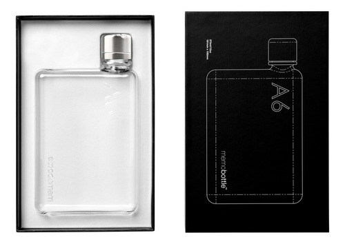 Memobottle A6 - 375ml - Botella De Agua Compacta, Delgada Y