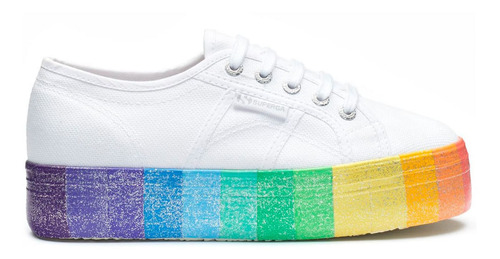 Tenis Mujer Superga 2790-cotwmulticolorglitter Blanco Superg