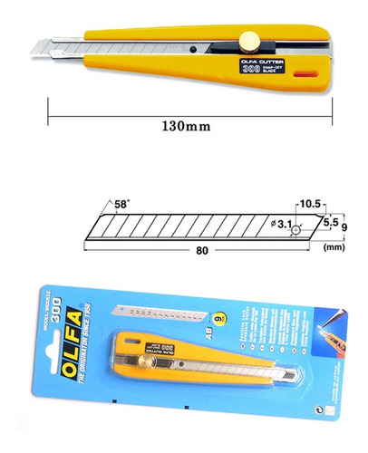 Imagen 2 de 2 de Cuchillo Mediano 9 Mm Con Sistema Manual. Olfa