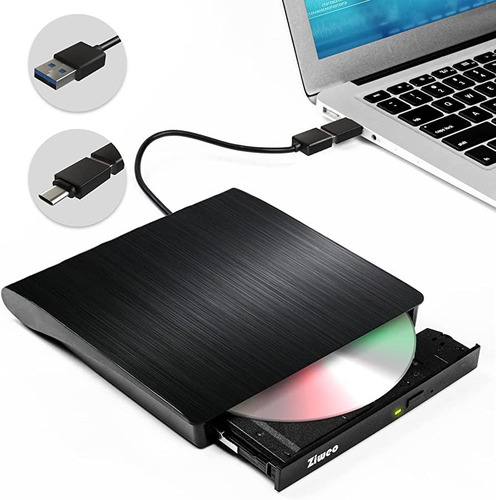 Imagen 1 de 4 de Lector Unidad Dvd Cd Rw Externo Usb3.0 Para Laptop/pc(dvdrw)