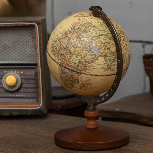 Globo Terrestre Retrô Vintage Giratorio 360 30cm Escolar Educativo Decora Ambiente Mesa Quarto Escritório Premium
