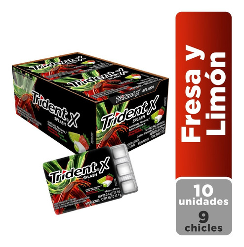 Chicles Trident X Splash Fresa Y Limón Display X10 Uds.