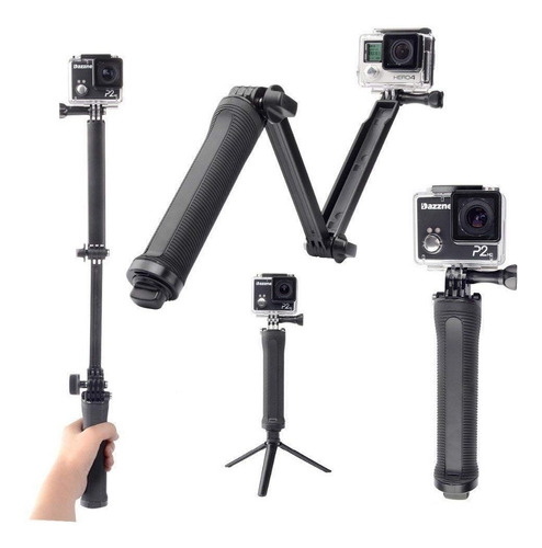 2 En 1 Stick Monopod Tripie Gopro 3way + Adaptador Selfie  