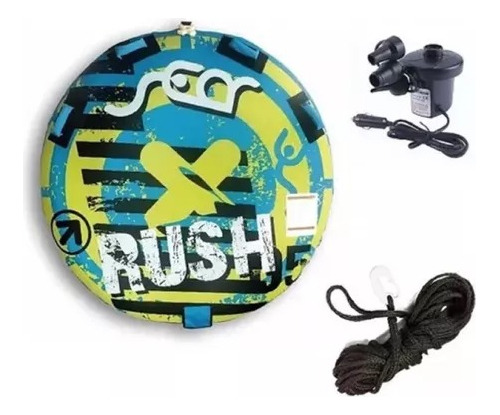 Juego De Arrastre 2 Personas Rush + Soga+ Inflador 12v