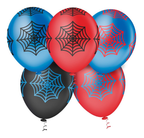 Balão - Bexiga Teia Do Homem Aranha - 25 Unidades
