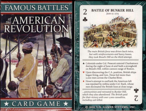 Famous Battles Of The American Revolution Playing Cards Usgs