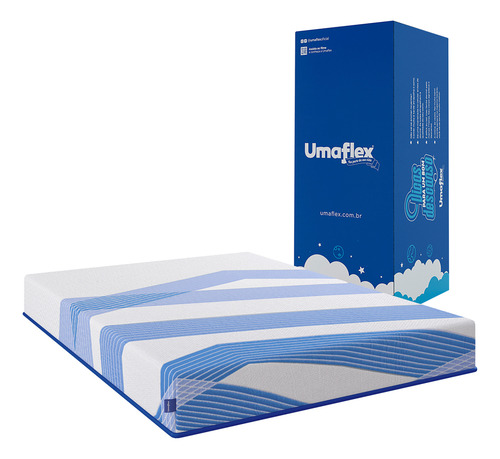 Colchão Umaflex Casal - Tecnologia Alemã Cor Azul E Branco