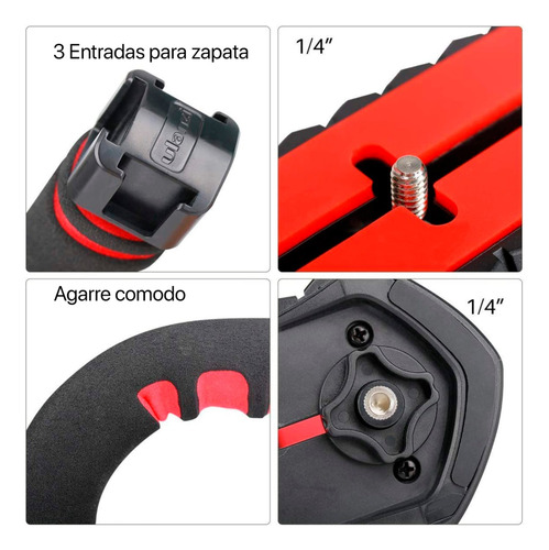 Estabilizador U-grip Luz Vl49 Rgb +micrófono Cardiode + Clip