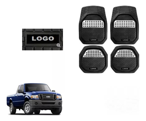 Tapetes 4pz Bandeja 3d Logo Ford Ranger 2004 - 2010 2011