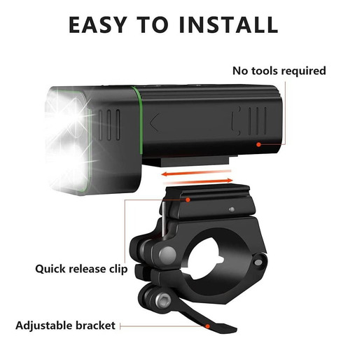 Linterna Frontal Led Para Bicicleta Recargable Por Usb /