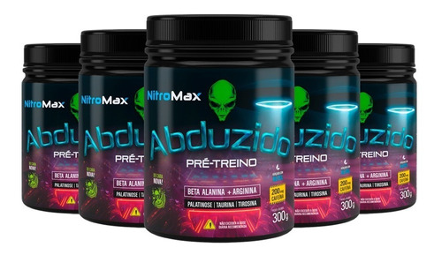 Kit 5x Pré Treino Abduzido 300gr Sabor Red Berries