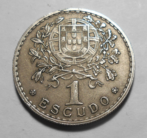 Portugal Escasa Moneda De 1 Escudo 1945 - Km#578