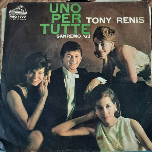 Portada Simple Tony Renis Uno Per Tutte San Remo 63 Ps0