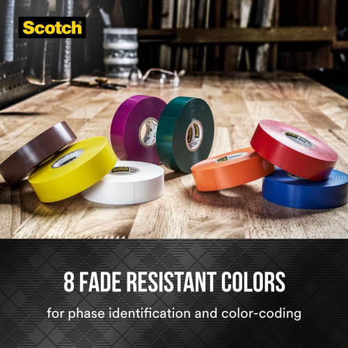 Electrical Tape Scotch Vinyl 35 5 Rolls Multi-color Pack