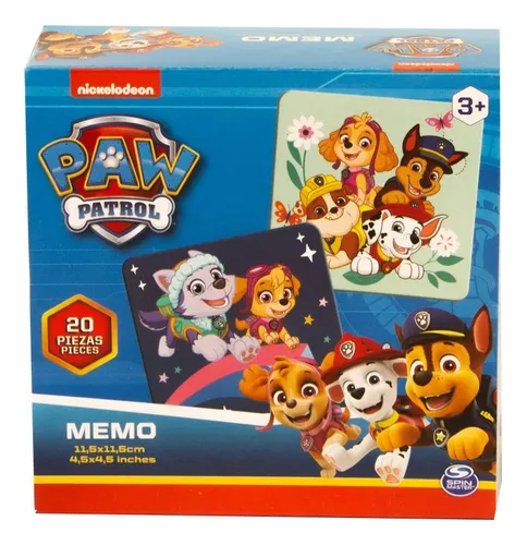 Paw Patrol Juego De Memoria Niños Aprendizaje 20 Tarjetas
