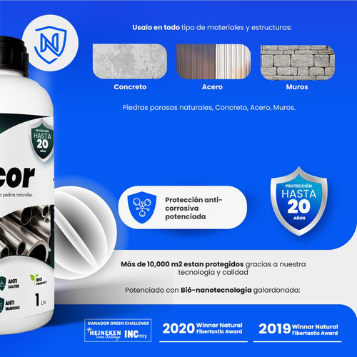 Anticor Sellador Anticorrosivo Protector Impregnador 1 Litro Transparente Mate