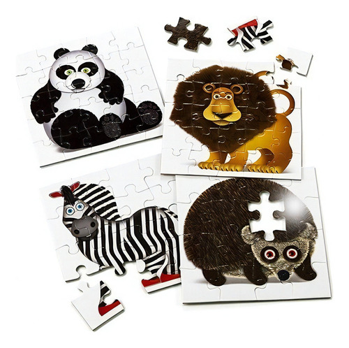 Zoologico Juego De Mesa Infantil X4 Puzzle 16/25 Pzas Ruibal