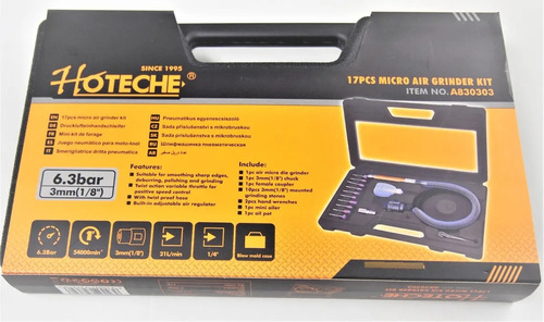Minitorno Neumático En Kit Rectificadora Piedra 1/8 Hoteche